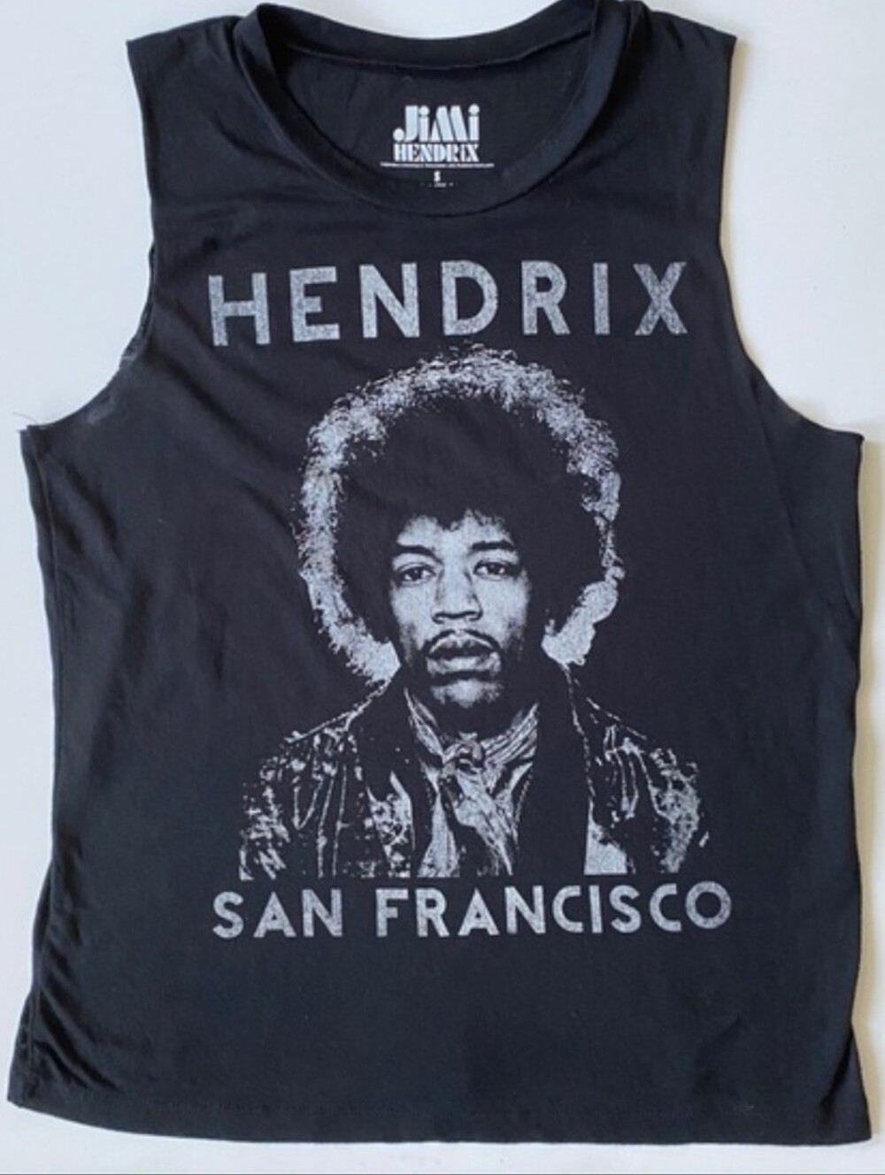 JIMI HENDRIX Sleeveless Graphic T-Shirt - Muscle Tank Tee - Soft Summer Top S